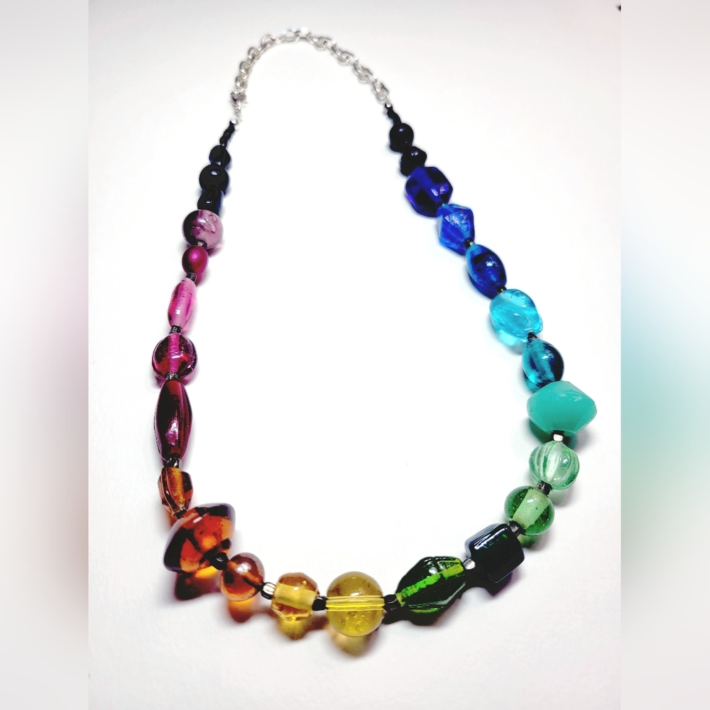Handmade Rainbow Beaded Necklace